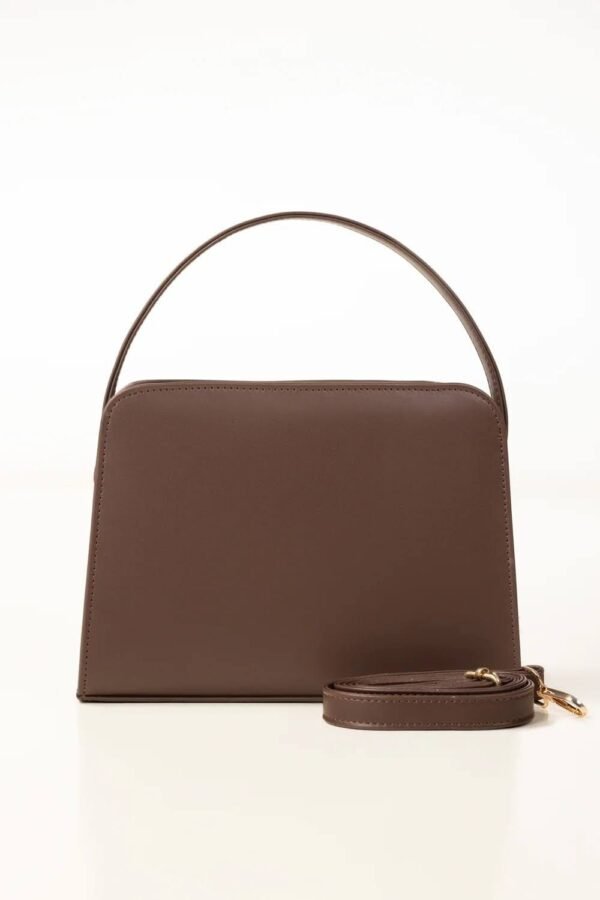 Brown Shoulder Bag with Detachable Strap for Women